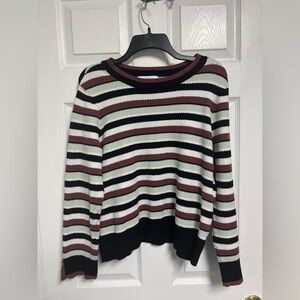 Liz Claiborne Striped Waffle Knit Long Sleeve Ribbed Pullover Sweater Women’s XL
